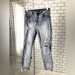 GAP Women's Size 8 Distressed True Skinny Jeans Mid Rise Light Wash